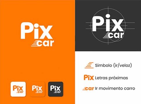 Logo pix car modelo laranja
