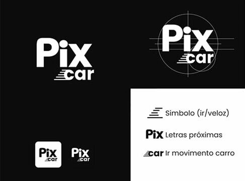 Pix car logo preta de modelo